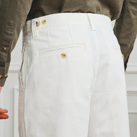LARSUR Pantalon de costume d'affaires décontracté sans plis personnalisé d'usine Gurkha Naples Pantalon de costume chino plissé de style italien