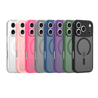 Coque Arrière Antichoc Magnétique Transparente Mate PC TPU pour iPhone 17 Pro Max, 16 Plus, 15, 14, 13 Pro, 12