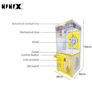 NINIX Mini Distributeur Automatique Géant Brésilien à Monnayeur avec Grue et Poupées, Prise UK 110V/220V, Garantie 12 Mois - Product Image 6
