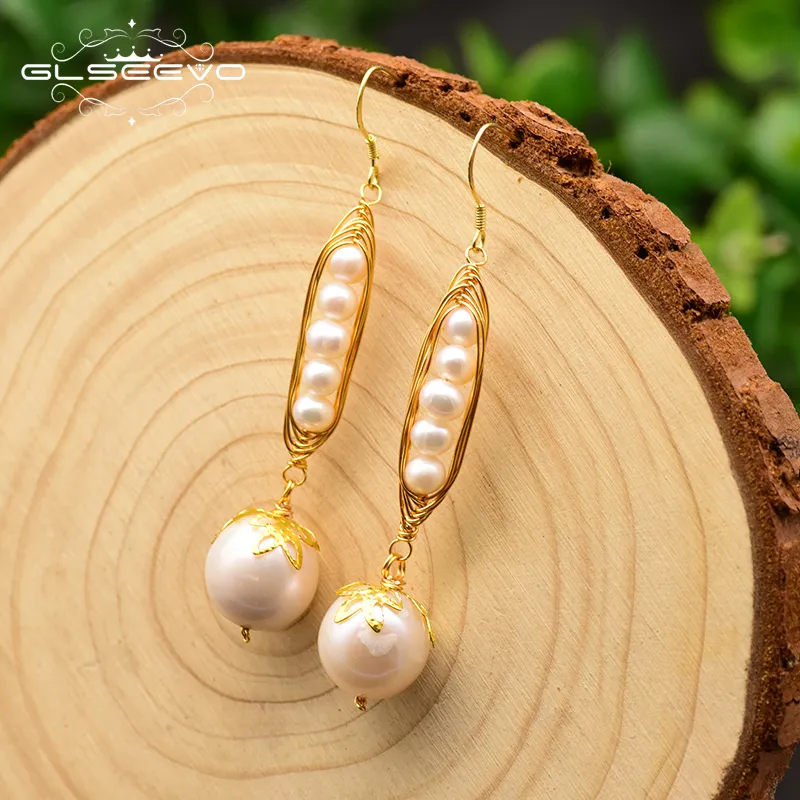 Handmade Drop Earrings For Women 925 Sterling Silver Natural Fresh Water Pearl Fine Jewelry