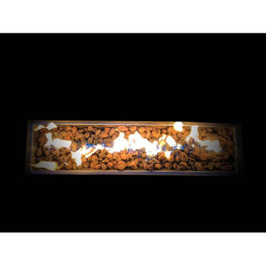 โต๊ะเตาไฟกลางแจ้ง Lacind ขนาด 25 นิ้ว สูง x 42 นิ้ว กว้าง สไตล์โมเดิร์น ทำจากสแตนเลส ใช้แก๊สโพรเพน ตั้งพื้นได้ ตกแต่งสวน สีดำเคลือบด้วยผง - Product Image 4