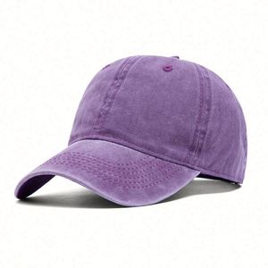 Wholesale Solid Color Unstructured <b>Plain</b> Distressed <b>Baseball</b> <b>Cap</b> Custom - Product Image 3