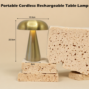 Lampe de table sans fil Hotsale en métal doré nordique, forme champignon, avec contrôle tactile et 3 couleurs de lumière, pour décoration moderne de la maison - Product Image 4