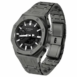 G Shock Ga 2100 316L Stainless Steel Gun Color Watch Case Metal Bezel Band Strap Mod Kit For Casioak Gshock Ga2100