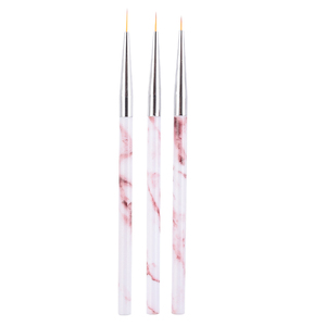 Ensemble de 3 pinceaux à ongles à paillettes effet marbre, manche en plastique, poils Kolinsky, pour acrylique, outils à marque privée - Product Image 2
