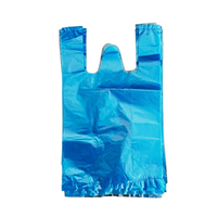 Sacs de courses en plastique bleu solide jetables personnalisés, sacs en plastique HDPE pour supermarché et épicerie
