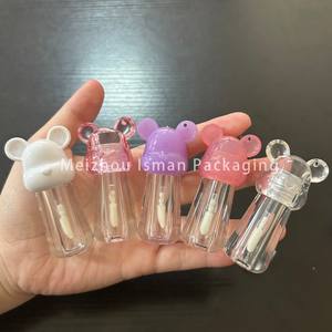 Tubes de brillant à lèvres en forme d'ours de dessin animé pour enfants, 2,5 ml, porte-clés, rose, violet, blanc, plastique, conteneur de brillant à lèvres mignon, <span class=keywords><strong>tube</strong></span> vide avec crochet - Product Image 3