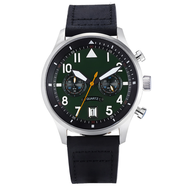 Factory Custom VK64 Quartz Watch Fashion Leather Strap Men Waterproof Luminous Casual Business Wrist Quartz Watches
