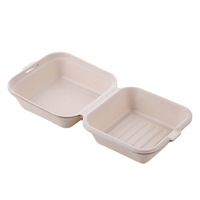 Disposable Lunch Box Trendy Cake Box Hand-Painted Biodegradable Microwaveable Hamburger Box Takeout Packaging Model 001