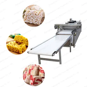 Fıstıklı şeker bar yapma şişirilmiş pirinç tahıl makineleri pirinç keki yapma makinesi