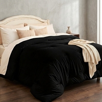Couette matelassée moderne en polyester pour lit double toutes saisons, ultra-douce, lavable en machine, respectueuse de la peau