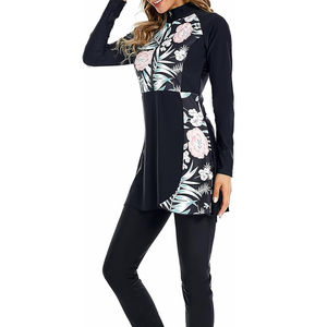 Traje de Baño Musulmán de Una Pieza para Mujer, Burkini Islámico de Cobertura Completa, Tallas Grandes, Corte Alto, Estampado Frontal, Secado Rápido, Ropa de Playa Premium - Product Image 6