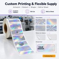 Custom Printed PET Material Holographic Labels Samples for Consumer Electronics Factory Supply with Roll and Sheet Options