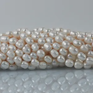 cultured pearl aquaculture bead 9-10mm 2A Rice pearl strands natural freshwater pearl