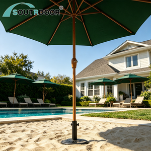 Parasol de jardin moderne pliable et léger de 3 m, imperméable, avec base en acier, pour hôtel, salle de sport, cuisine – Fabriqué en Chine - Product Image 3