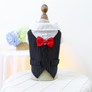 PETCIRCLE Ropa para Mascotas, Trajes para Perros y Gatos, Corbatas de Moño, Esmoquin - Blanco y Negro - Product Image 2