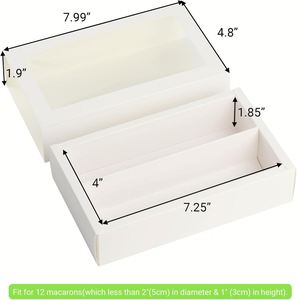 Caja Rectangular Larga Blanca y Marrón con Cajón, Diseño de Separación Transparente, Recubrimiento UV, Grabado en Relieve, Rígida y Reciclable para Galletas - Product Image 2