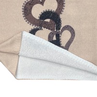 Pull en tricot pour femme, col en V, doux et respirant, manches longues, imprimé cœur beige, coupe ample et décontractée, pour toutes les saisons, tenue décontractée quotidienne
