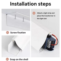 6000 Series LED Luminous Top Corner Line Lamp Angle d'angle intérieur à fente libre pour les plafonds de salon Plâtre exposé Métal