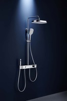 Support haut de gamme poignée thermostatique laiton contemporain et corps PPA 4 poignées ensemble de douche de salle de bain robinet