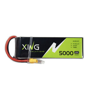 工場価格 リチウムイオンポリマー電池 高レート 100C 4S1P 14.8V 5000mAh UAV/FPVバッテリー 8248145 モデル飛行機用 - Product Image 5