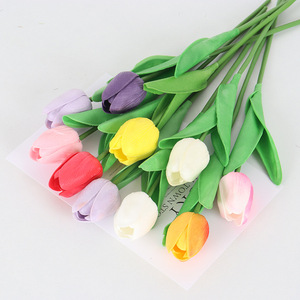 Mini-tulipes artificielles Jessie en PU, 34 cm, pour décoration de mariage et d'intérieur - Product Image 1