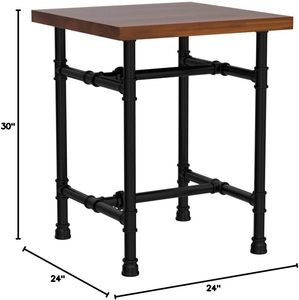 Mesa de Centro Industrial Rústica de Hierro de 24 Pulgadas VANDNALI con Tapa de Madera y Patas de <span class=keywords><strong>Metal</strong></span> para Sala de Estar, Comedor o Entrada - Product Image 2