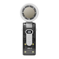 Ventilateur portable, lanterne LED, moteur haute vitesse 13000 tr/min, réfrigération TEC, 100 vitesses, ventilateur turbo intelligent portatif pour l'extérieur