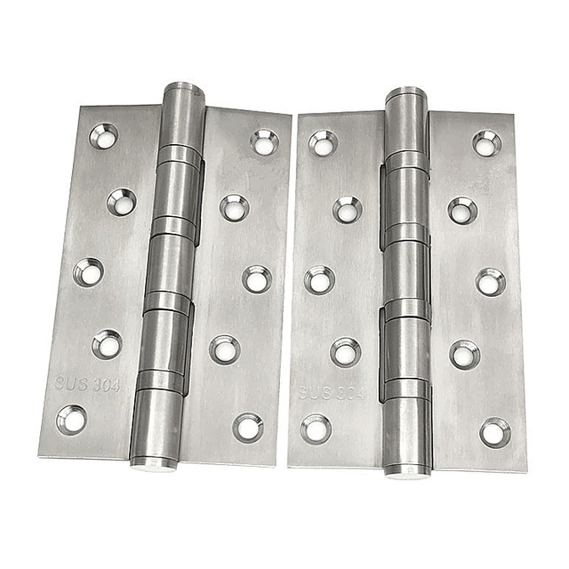 Modern 5-Inch Stainless Steel 304 Ball Bearing Door Hinges Fire-Rated Folding Butt Hinges for Steel or Wooden Doors
