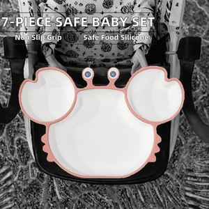 Plato de Silicona con Forma de Cangrejo para Bebés, Diseño de Dibujos Animados, Vajilla Infantil con Succión - Product Image 2