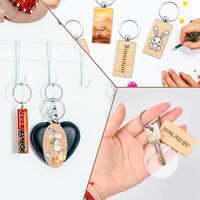 Kits DIY écologiques et imperméables pour enfants, porte-clés vierges en bois poli pour gravure laser (noms d'animaux), développement des compétences pratiques