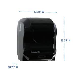 Boardwalk T7470BKBW 13,25 pouces. X 10,25 pouces X 16,25 pouces Distributeur de serviettes mécanique mains libres noir, distributeur de serviettes humides - Product Image 3
