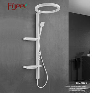 Fyeer Panneau <span class=keywords><strong>de</strong></span> <span class=keywords><strong>douche</strong></span> à <span class=keywords><strong>colonne</strong></span> à 4 fonctions avec support <span class=keywords><strong>de</strong></span> rangement - Product Image 4