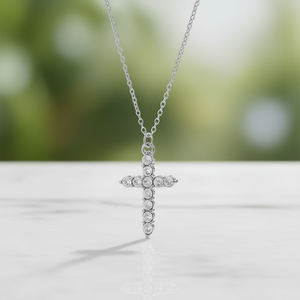 Amy Amy <b>Cross</b> Pendant Necklace 925 Silver Rhodium Plated Crystal Rhinestone Religious Christian Everyday Wear Women's Jewelry - Product Image 2