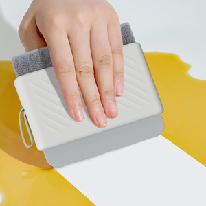 Window Cleaner Squeegee With Microfiber Cloth For Glass And Bathroom Surfaces Rectangle Shape White Plastic Manual Use - Product Image 3