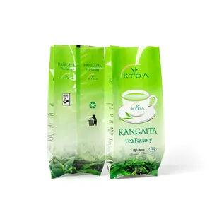 Saco de chá verde de plástico para embalagens de alimentos, amostra grátis 240g 300g, saquinho de chá vazio, saquinho de reforço lateral estampado personalizado por atacado