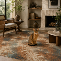 Tapis d'intérieur lavable en fausse fourrure de cachemire, motif abstrait moderne, antidérapant, pour la décoration intérieure