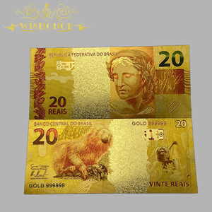 Offre Spéciale : Billet de banque brésilien en réal plaqué or 24 carats pour collection - Product Image 6