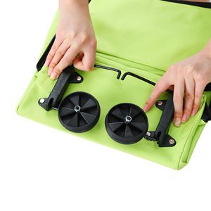 Carrito de compras plegable con ruedas, carrito de supermercado de tela Oxford con ruedas, bolsa plegable portátil para compras. - Product Image 5