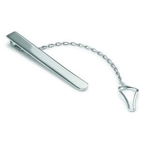 Fermacravatta Zinnia in Argento Sterling 925 con Catena, Accessorio per Abbigliamento Formale - Product Image 1