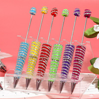 Stylos en résine dégradée avec perles de diamant, design entièrement orné de strass, pour bricolage, artisanat, chaîne à griffes, autocollant, stylos à perles de strass, vente en gros