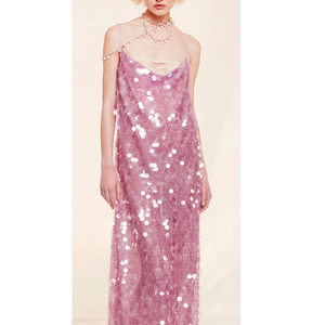 Vestido <span class=keywords><strong>de</strong></span> sirena juvenil sexy y elegante para niña, encaje <span class=keywords><strong>de</strong></span> lentejuelas <span class=keywords><strong>de</strong></span> escamas <span class=keywords><strong>de</strong></span> pescado <span class=keywords><strong>de</strong></span> lujo ligero con escote largo Halter recto, falda larga - Product Image 2