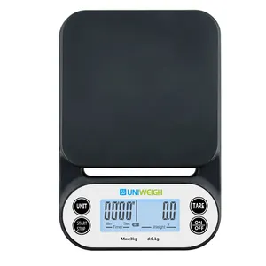 3kg/0.1g Digital Electronic Kitchen Food Coffee Scale Led Strip Scale with Timer Hard Case Scales LCD Display Weight Measuring