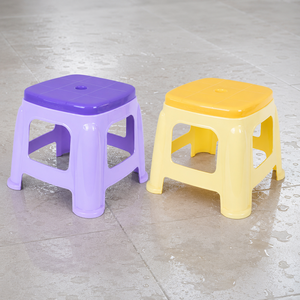 Square <b>Stool</b> Two Tone Modern Farmhouse Design Lightweight Stackable Durable Ottoman Multi Function Seat Home Bedroom Entry - Product Image 1