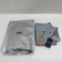 Sachet refermable personnalisé avec logo, pochette verticale à fermeture éclair argentée pour vêtements, T-shirts, emballage Ziplock avec logo, sac en aluminium brillant