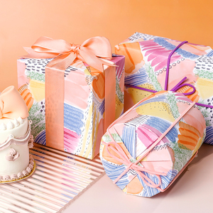 Wholesale 80g Birthday Color Block Art <b>Paper</b> Tissue 43*300cm Gift Luxury Custom Packaging <b>Wrapping</b> <b>Paper</b> <b>Roll</b> - Product Image 6