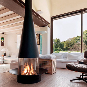 Cheminée murale en métal sur mesure, chauffage au bioéthanol, intérieur, villa, chauffage décoratif économe en énergie - Product Image 2