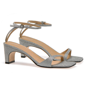 Sandalias de tacón alto con punta cuadrada para mujer, zapatos de tacón <span class=keywords><strong>bajo</strong></span> con correa en el tobillo para fiesta de verano, talla grande, novedad de 2022 - Product Image 4