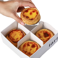 Boîte d'emballage jetable de logo personnalisé pour tarte aux œufs et gâteau sushi Papier d'art laminé brillant/mat pour les cadeaux d'aliments cuits au four en carton