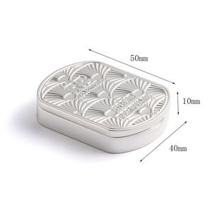 Hot Sale Exquisite High Quality Silver Embossed Logo Metal Solid <b>Perfume</b> Box Container - Product Image 4